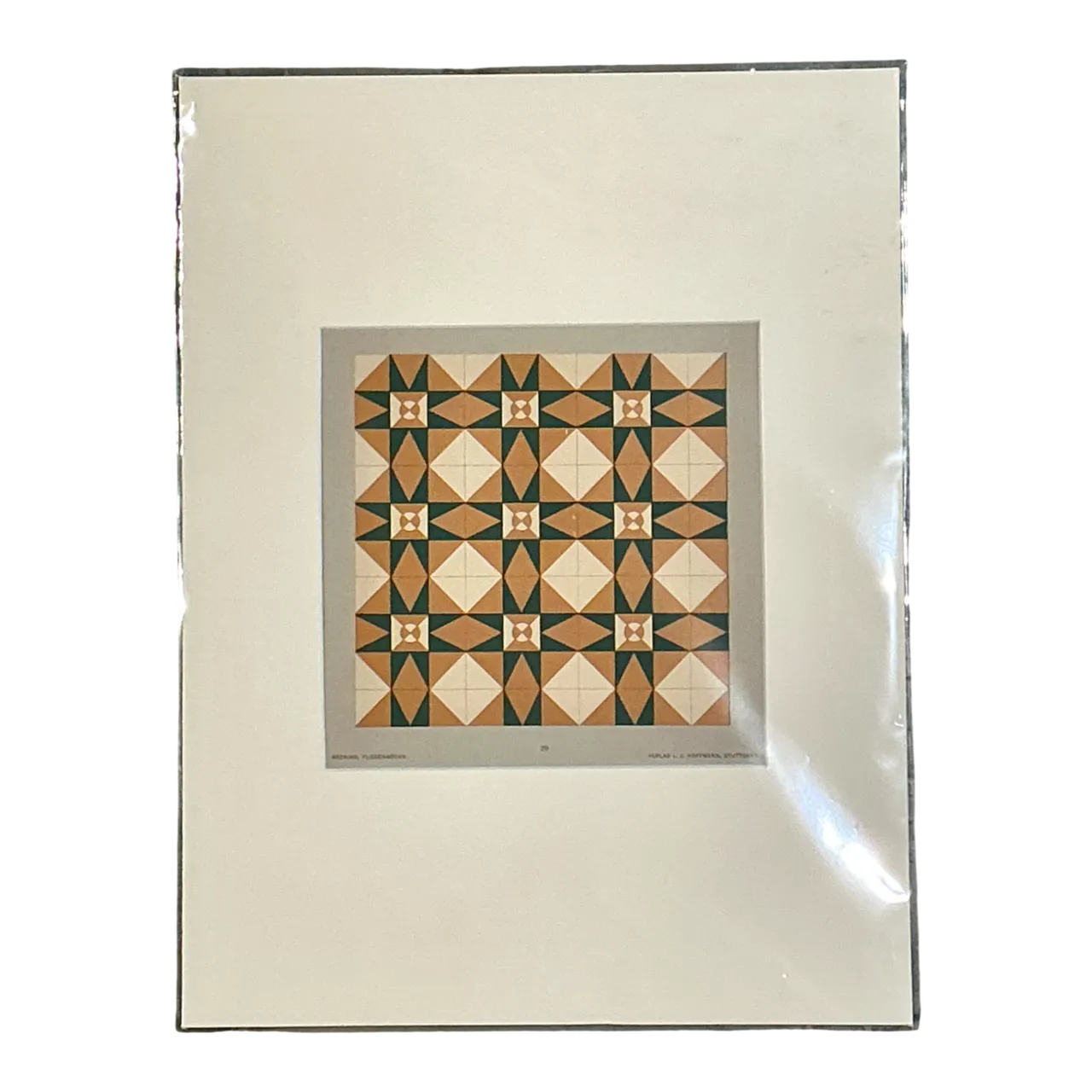 Vintage Mosaic Tile Sample Serigraph