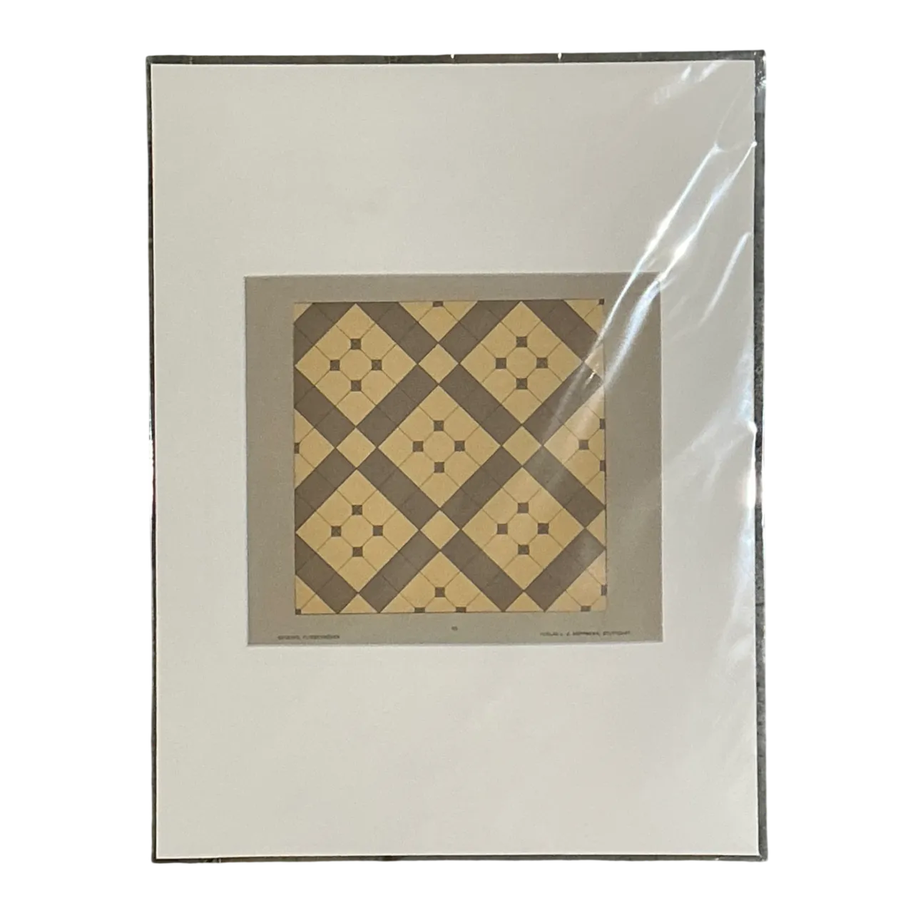 Vintage Geometric Tile Pattern Serigraph