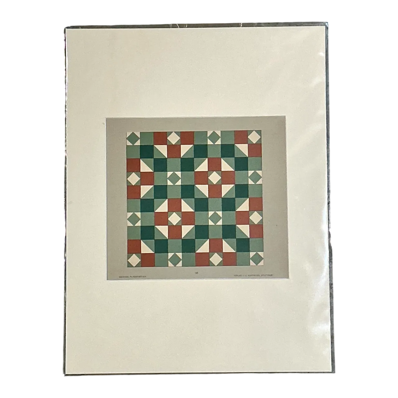 Vintage Geometric Tile Pattern Serigraph
