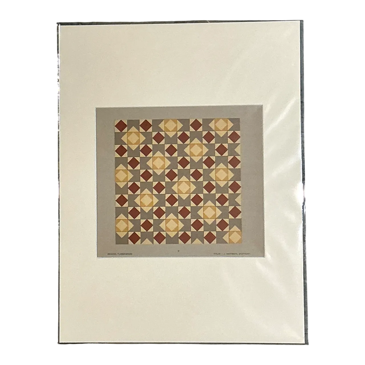 Vintage Geometric Tile Pattern Serigraph