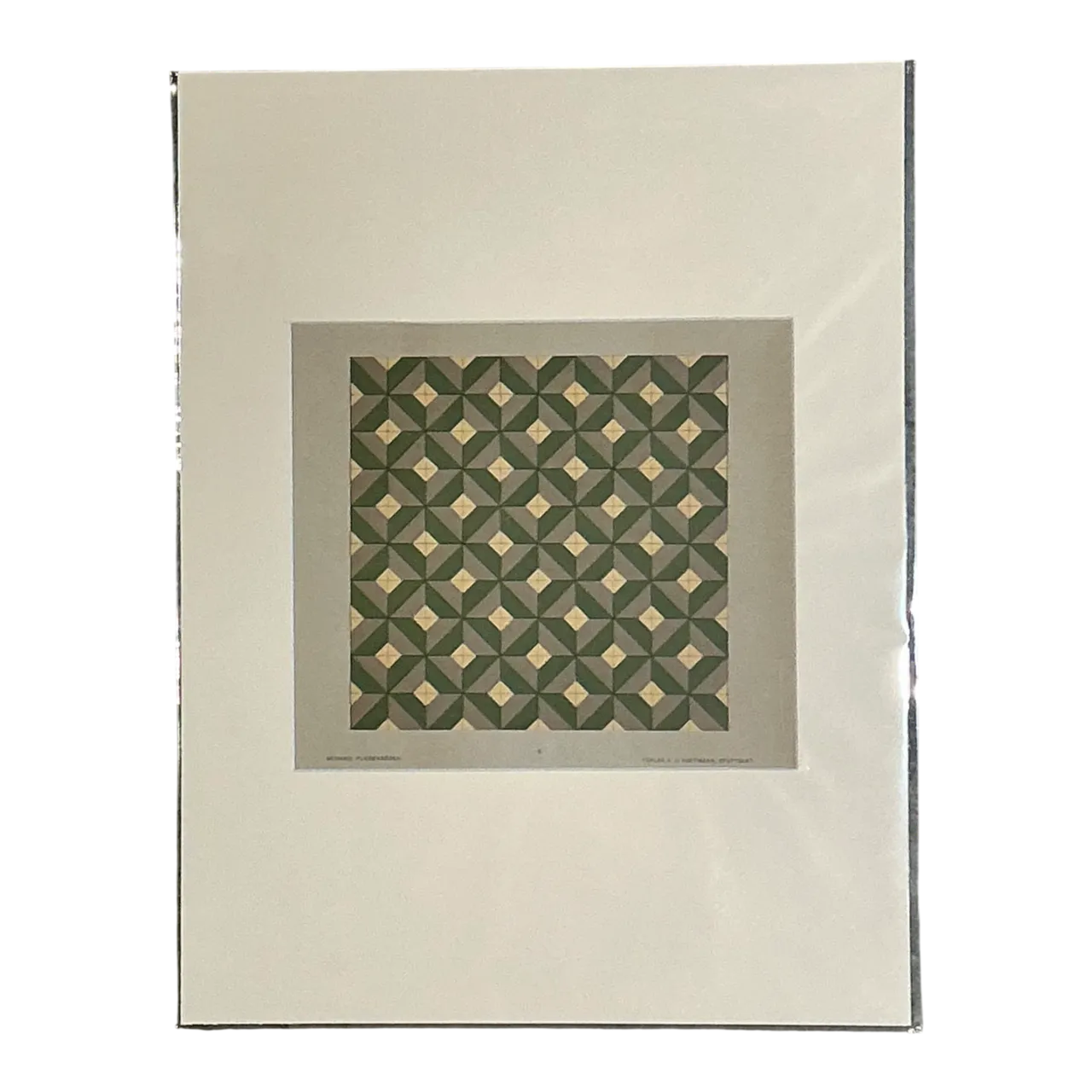 Vintage Geometric Tile Pattern Serigraph