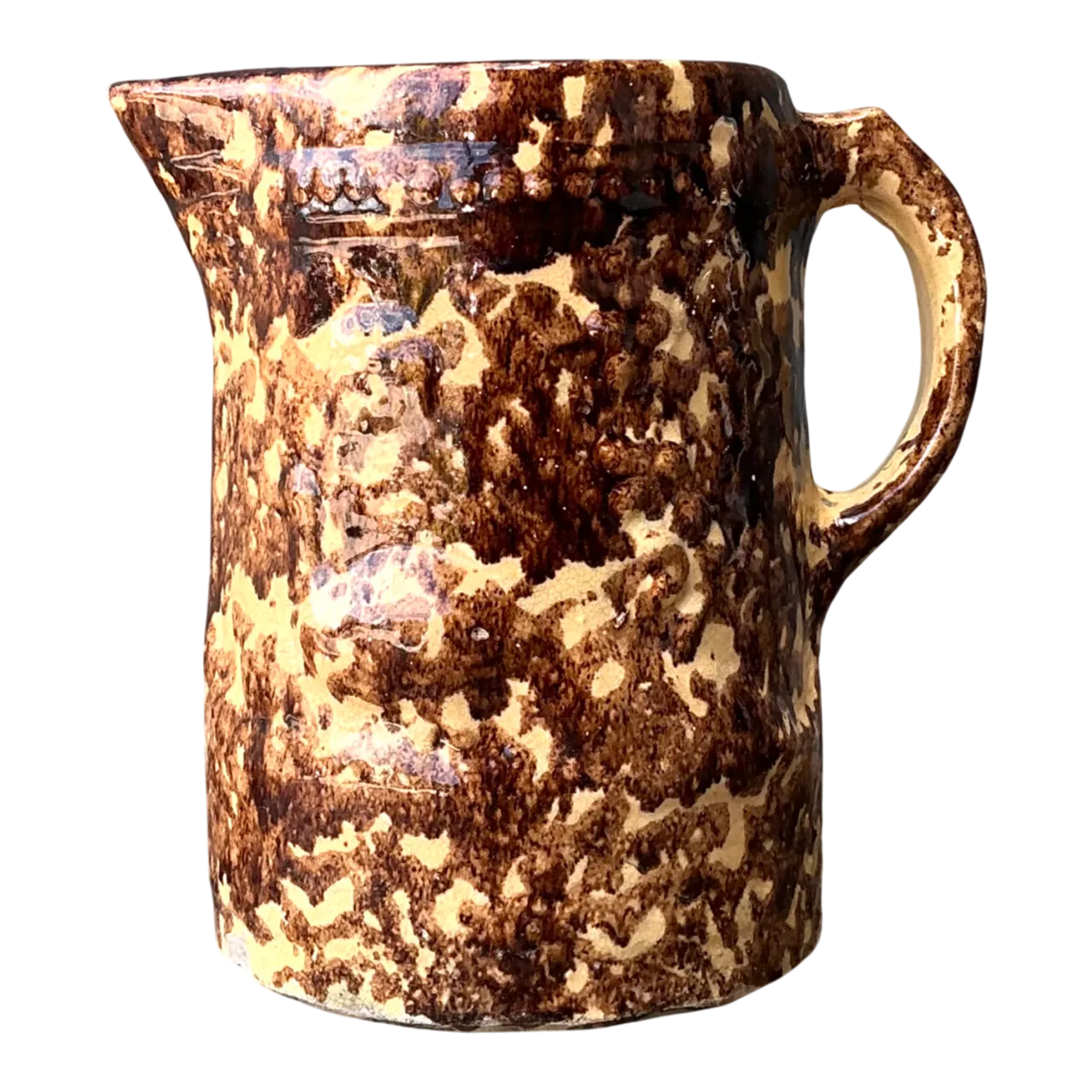 Vintage Ceramic Spatterware Pitcher