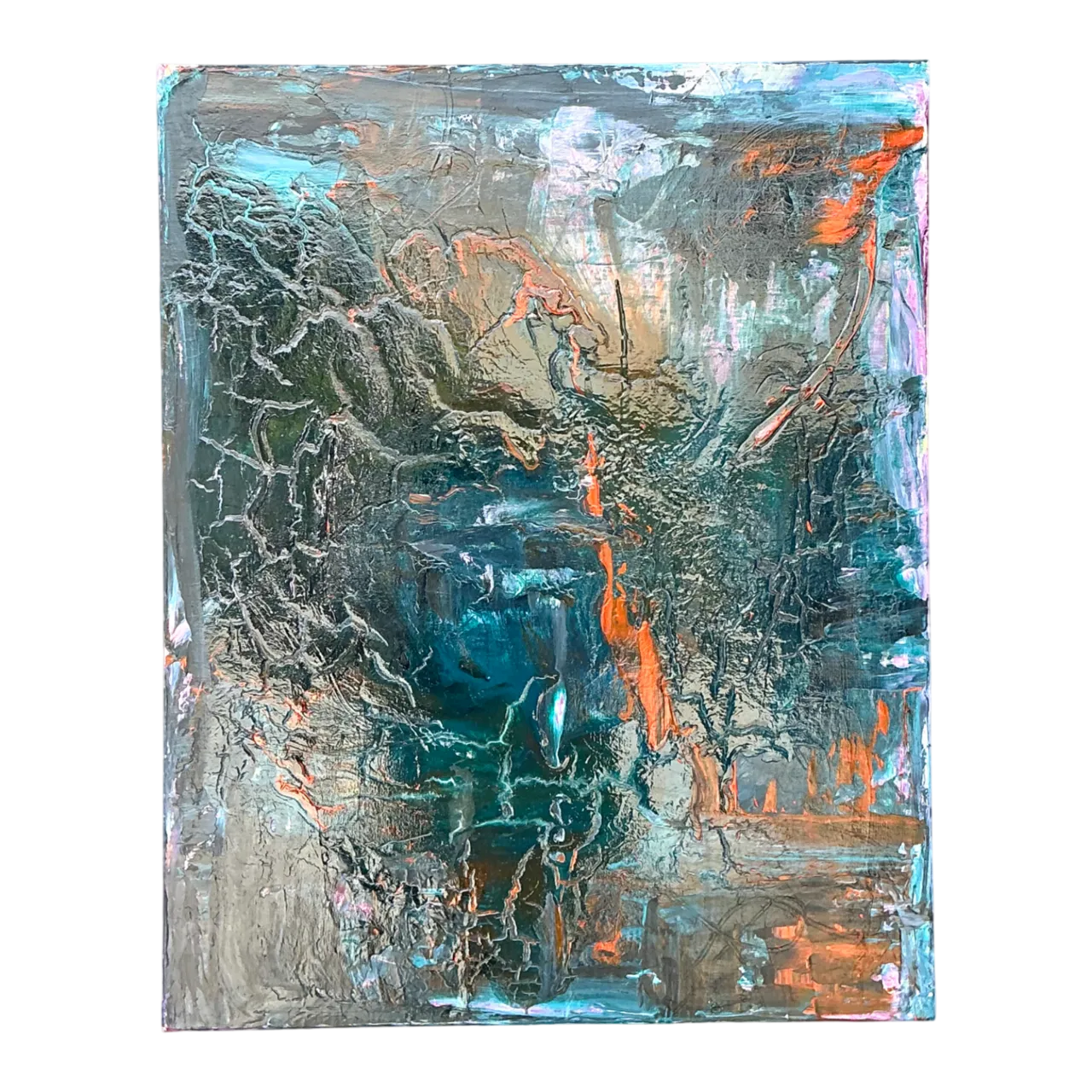 Vintage Abstract Expressionist Painting on Canvas