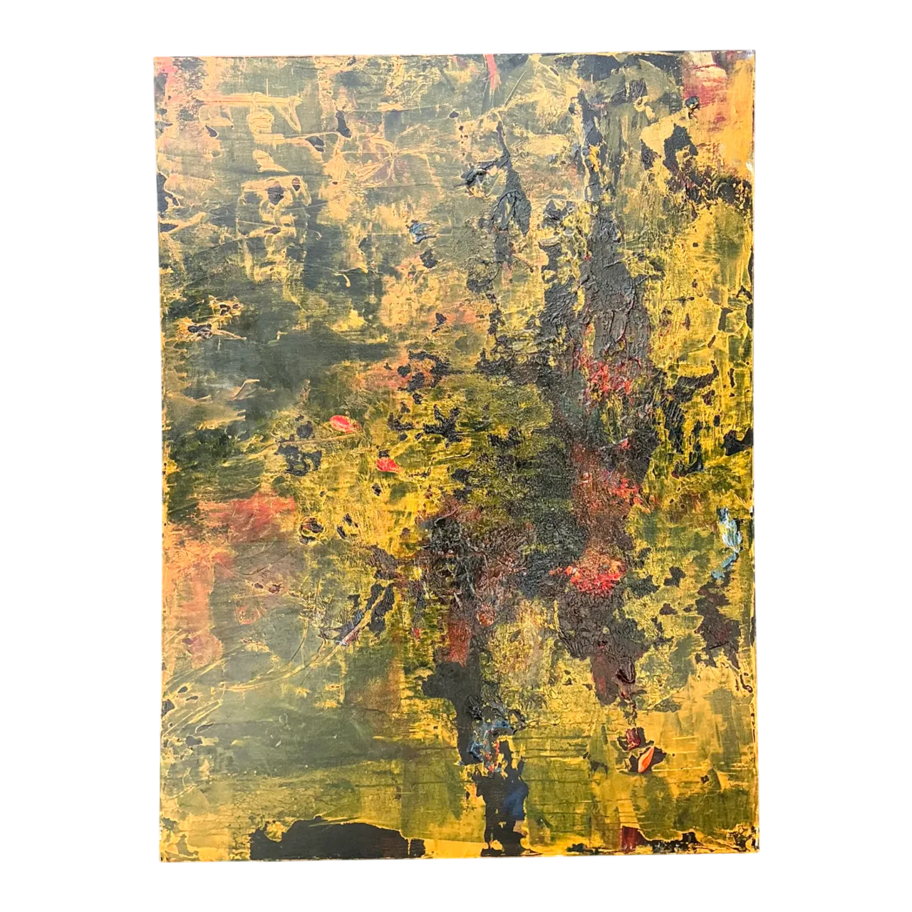 Vintage Abstract Expressionist Painting on Canvas