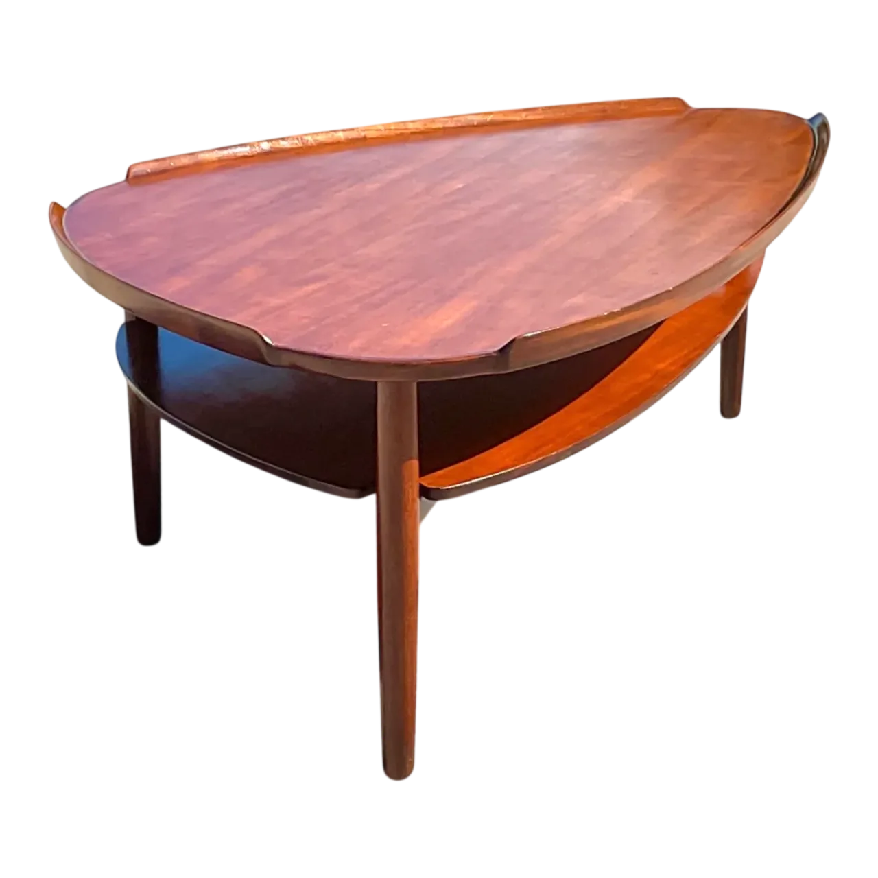 Vintage MCM Swedish Yngve Ekstrom Teak Surfboard Coffee Table