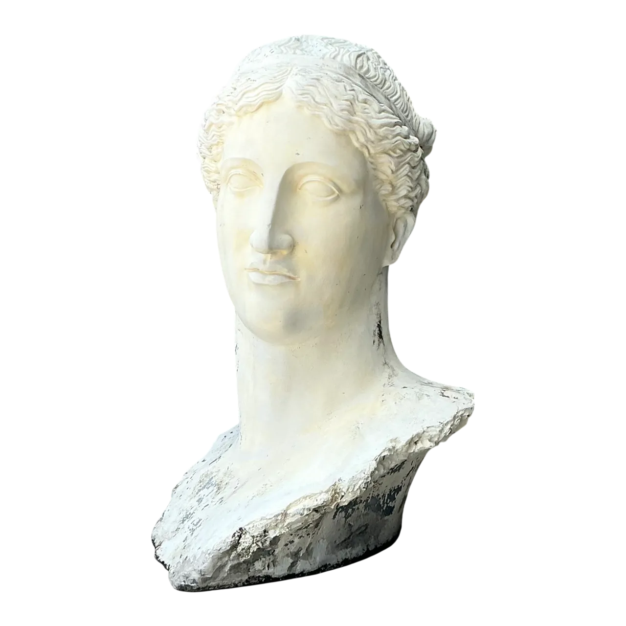 Vintage Monumental Fiberglass Roman Goddess Head Sculpture