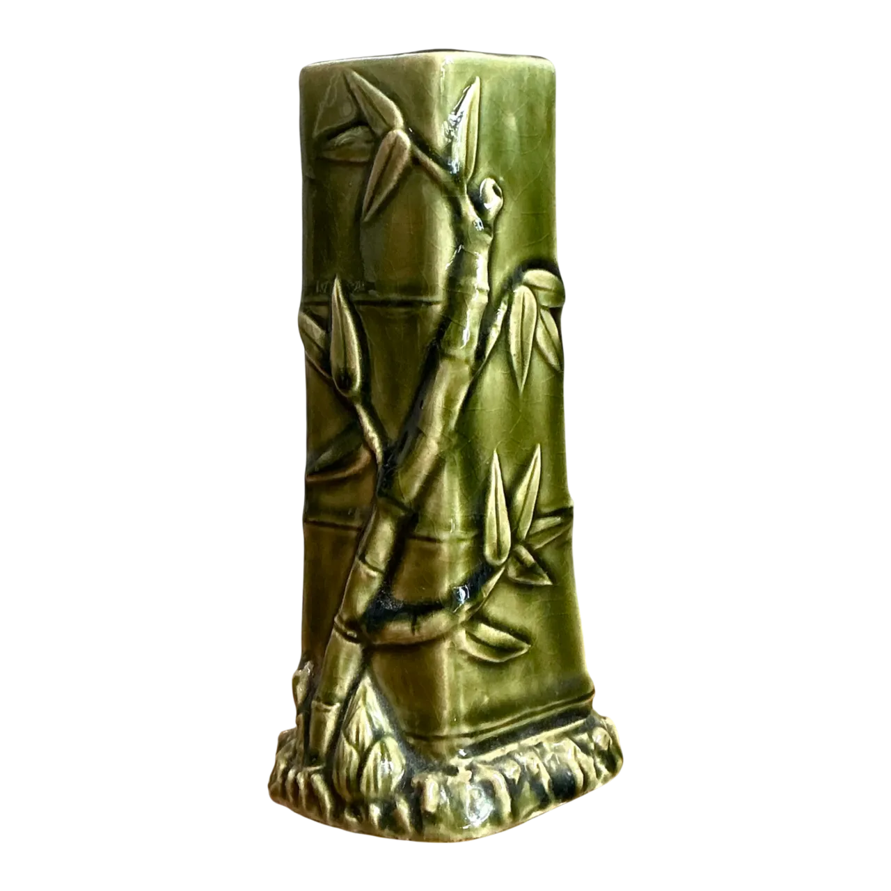 Vintage Bamboo Motif Ceramic Vase