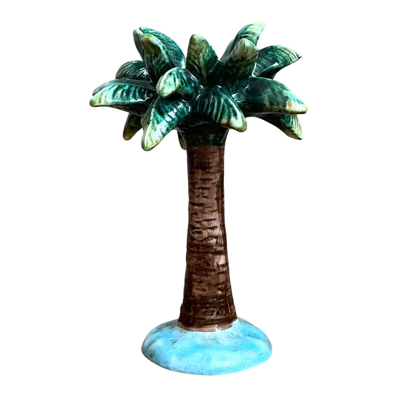 Vintage Ceramic Palm Tree Candlestick