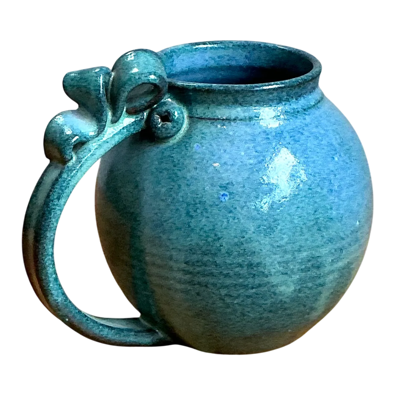 Vintage Blue Speckled Pottery Jug
