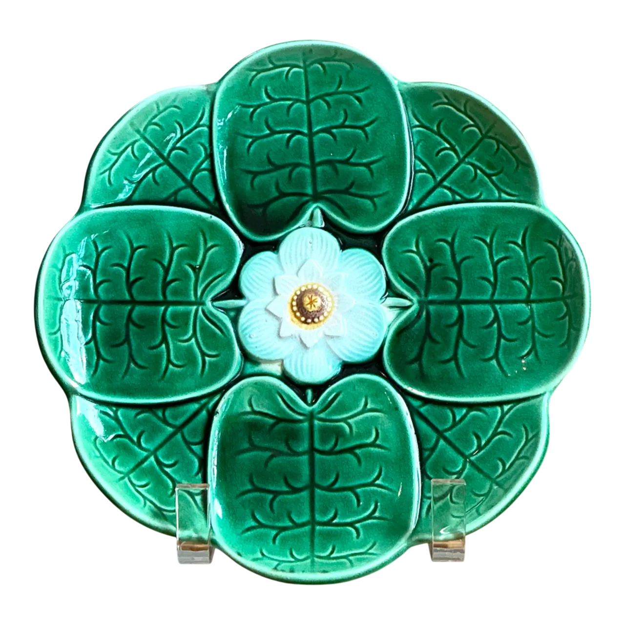 Vintage Majolica Lily Pad Plate