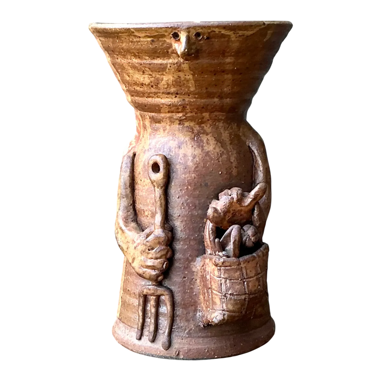 Vintage Handcrafted Ceramic Farmer Vase