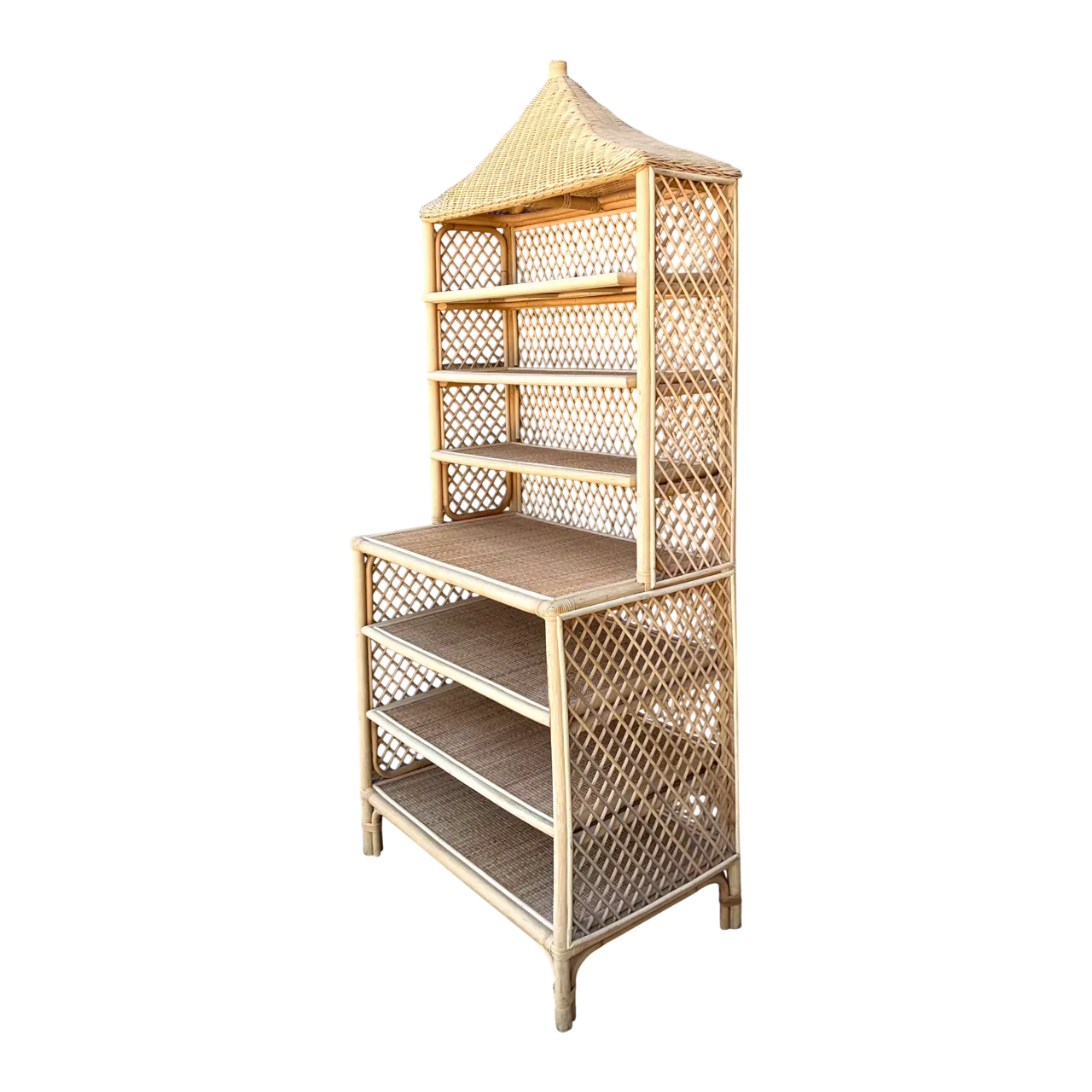 Amanda Lindroth Pagoda Rattan Etagere
