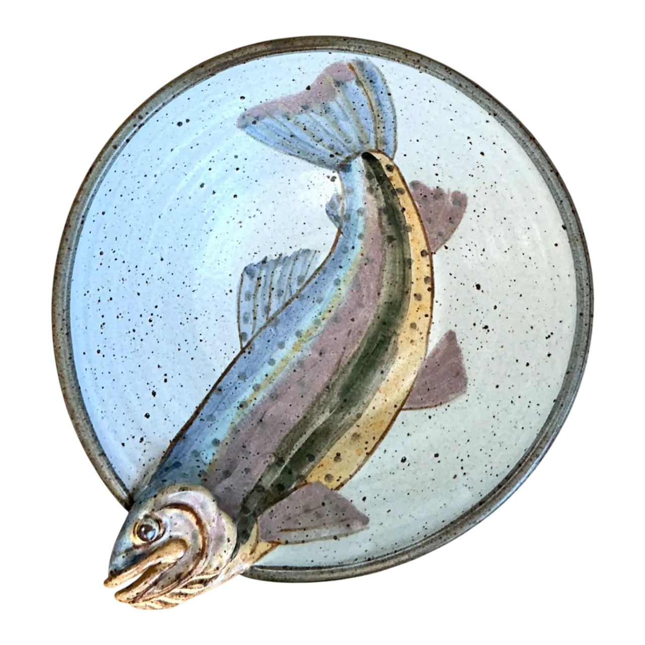 Vintage Handcrafted Fish Design Pottery Bowl