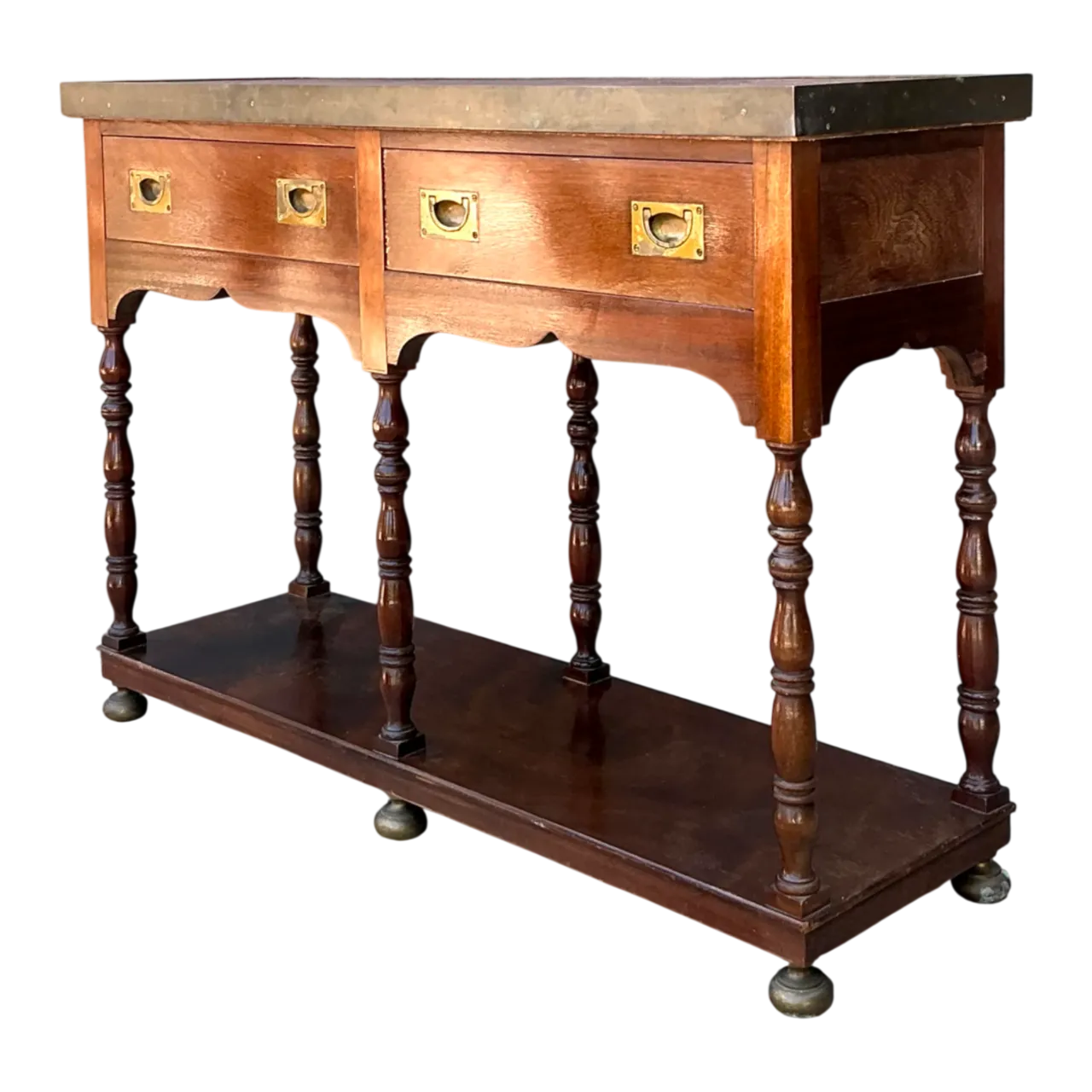 Vintage Double Sided Campaign Console Table