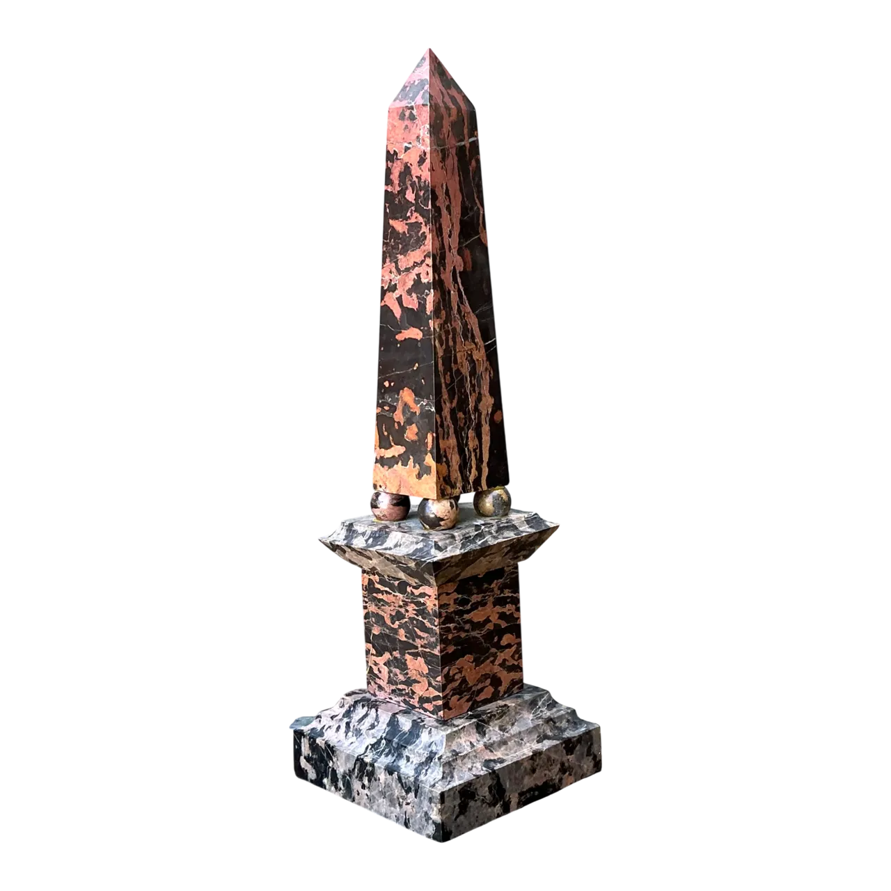 Vintage Marble Obelisk Sculpture