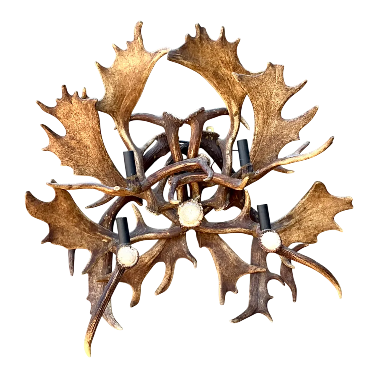 Vintage Monumental Antler and Metal Wall Sconce