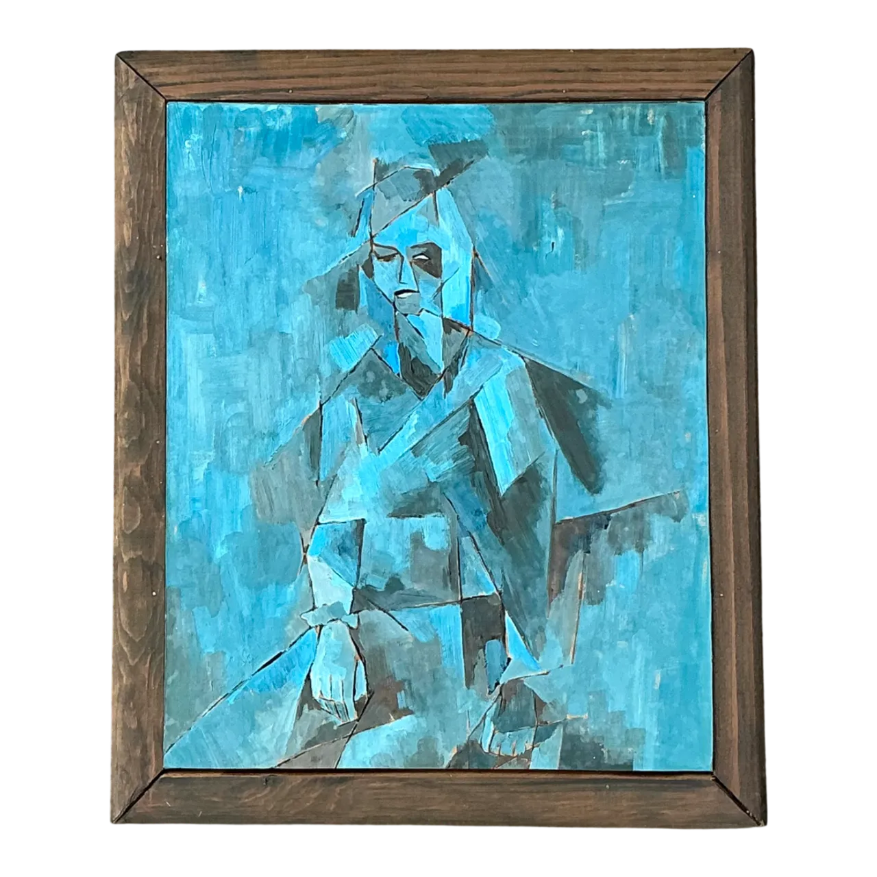 Vintage Abstract Cubist Painting
