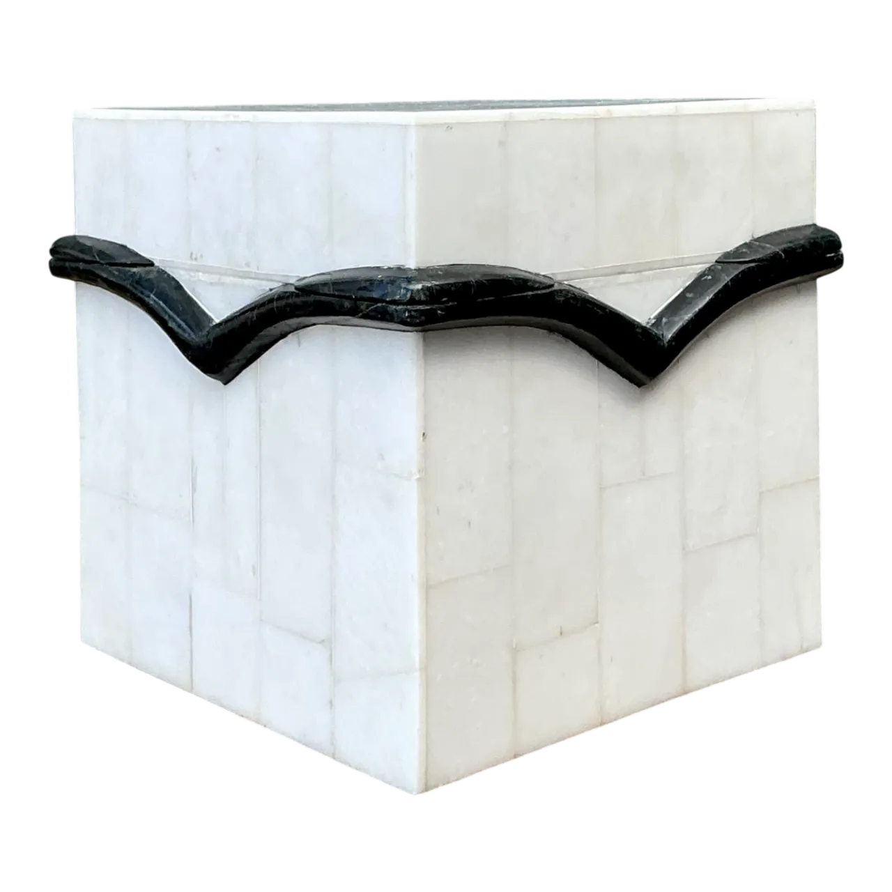 Vintage Black and White Stone Box