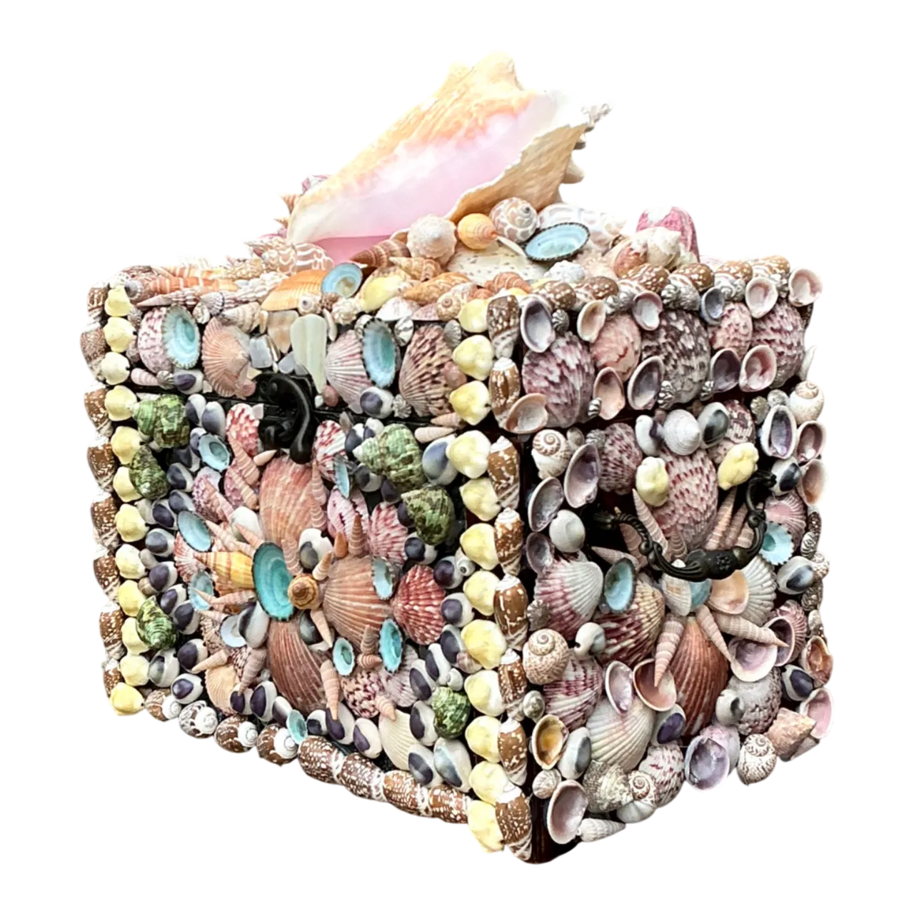Vintage Shell Embellished Decorative Box