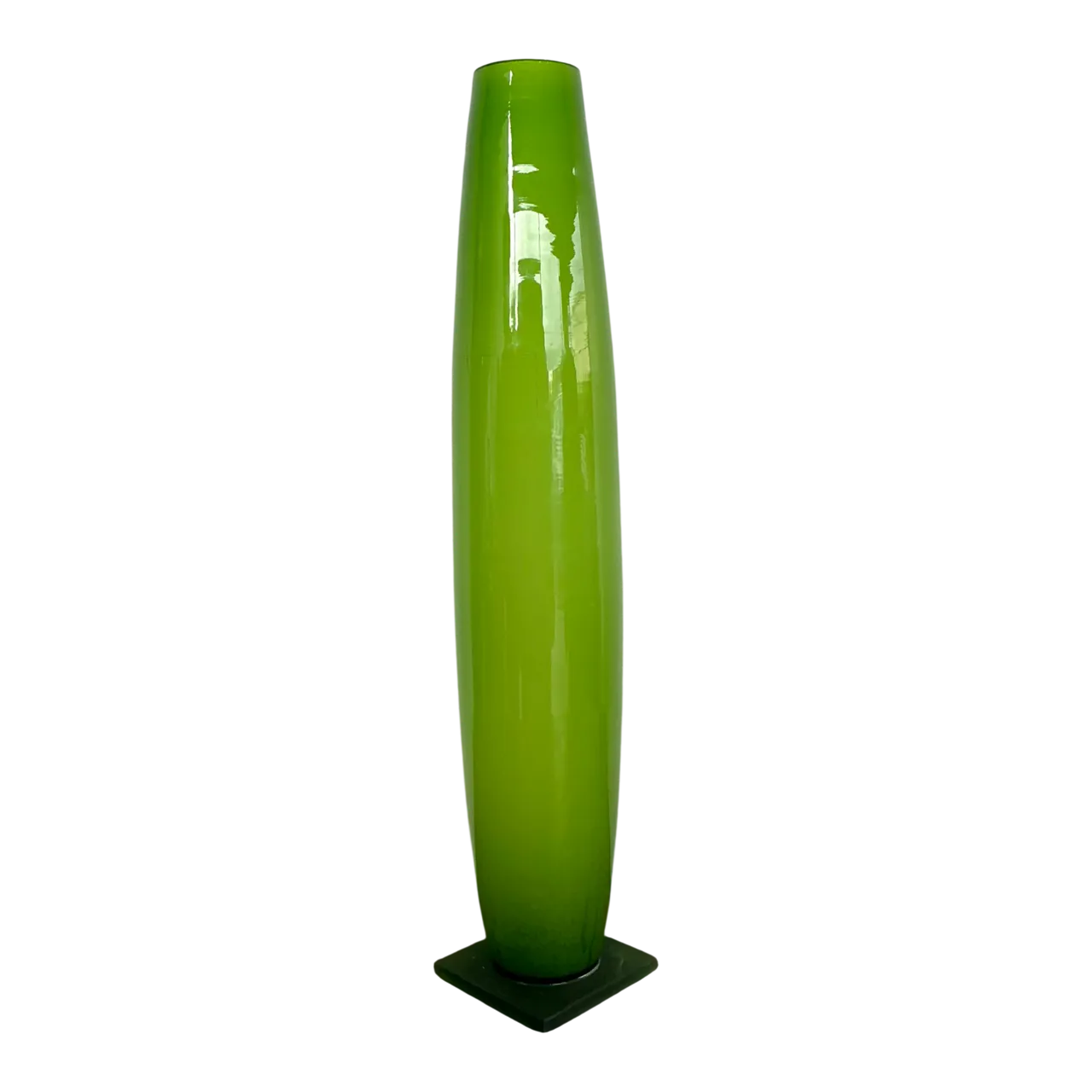 Vintage Tall Green Glass Vase