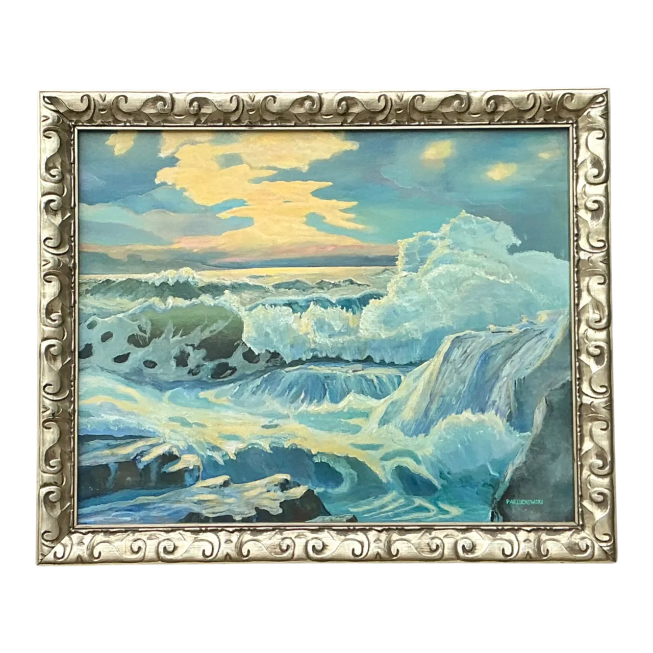 Vintage Seascape Oil Painting on Canvas