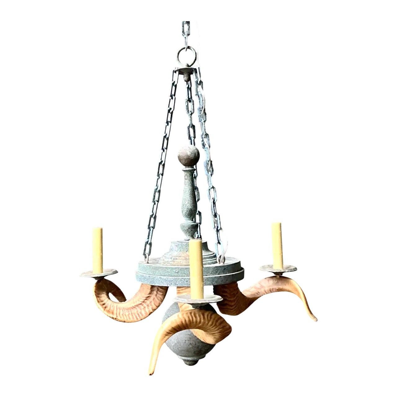Vintage Horn Motif Metal Hanging Light