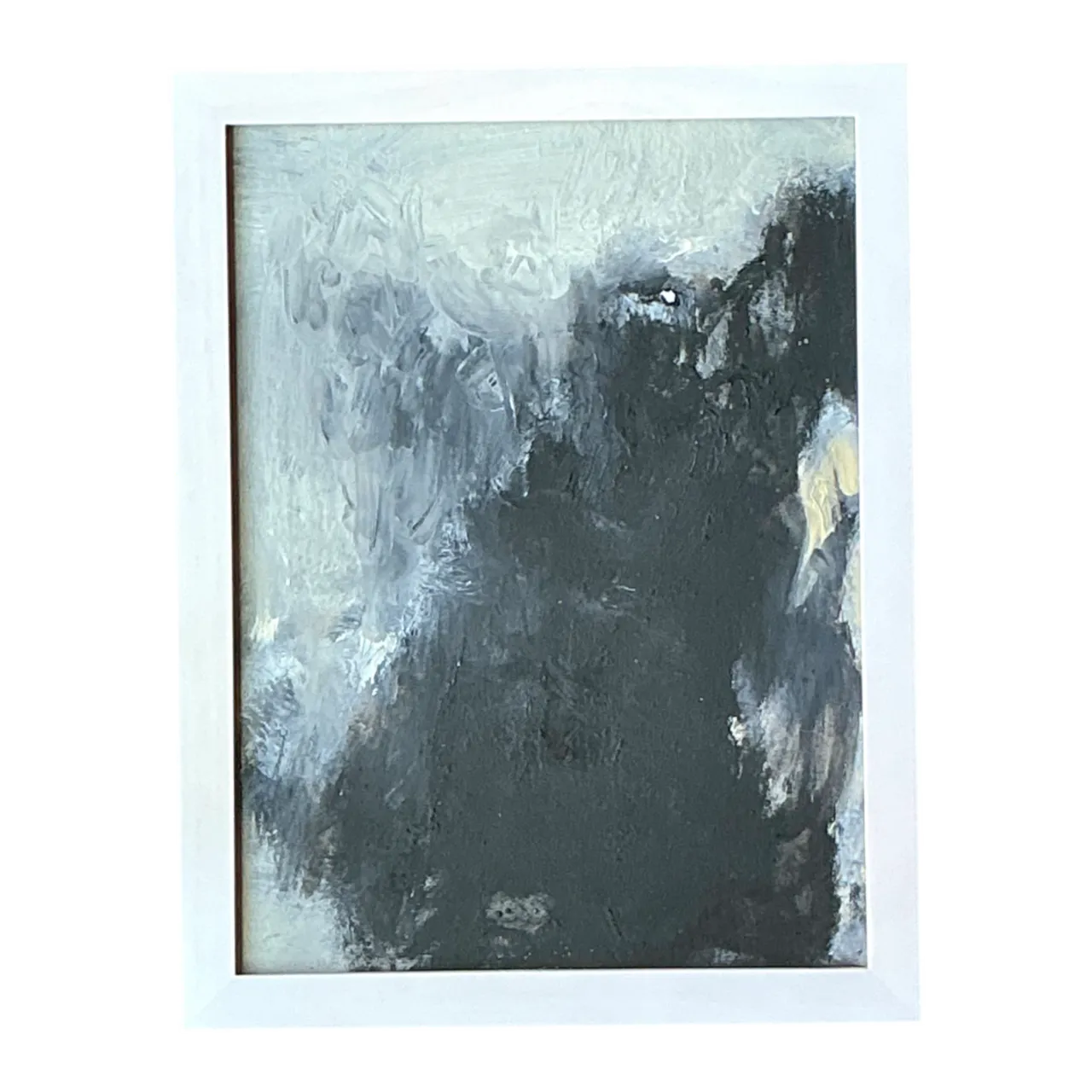 Vintage Black and White Abstract Expressionist Painting