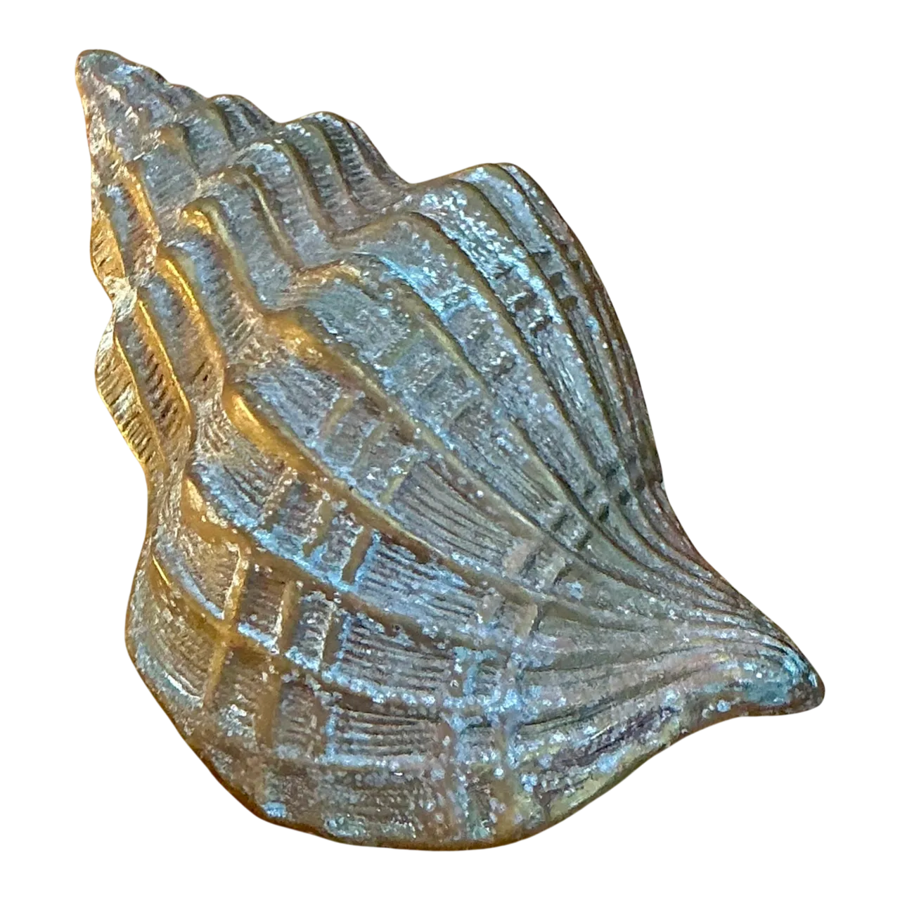 Vintage Patinated Brass Conch Shell