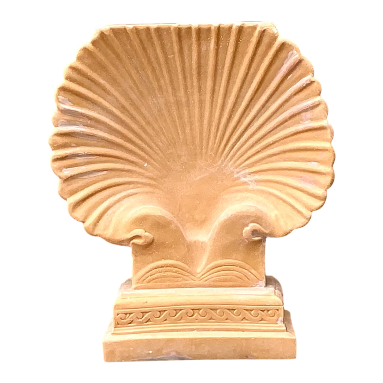 Vintage Eco-Plaster Clam Shell Console Pedestal