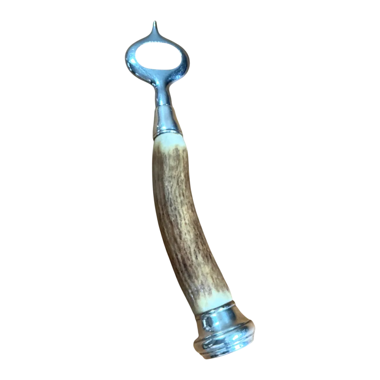 Vintage Horn and Sterling Silver Bottle Opener