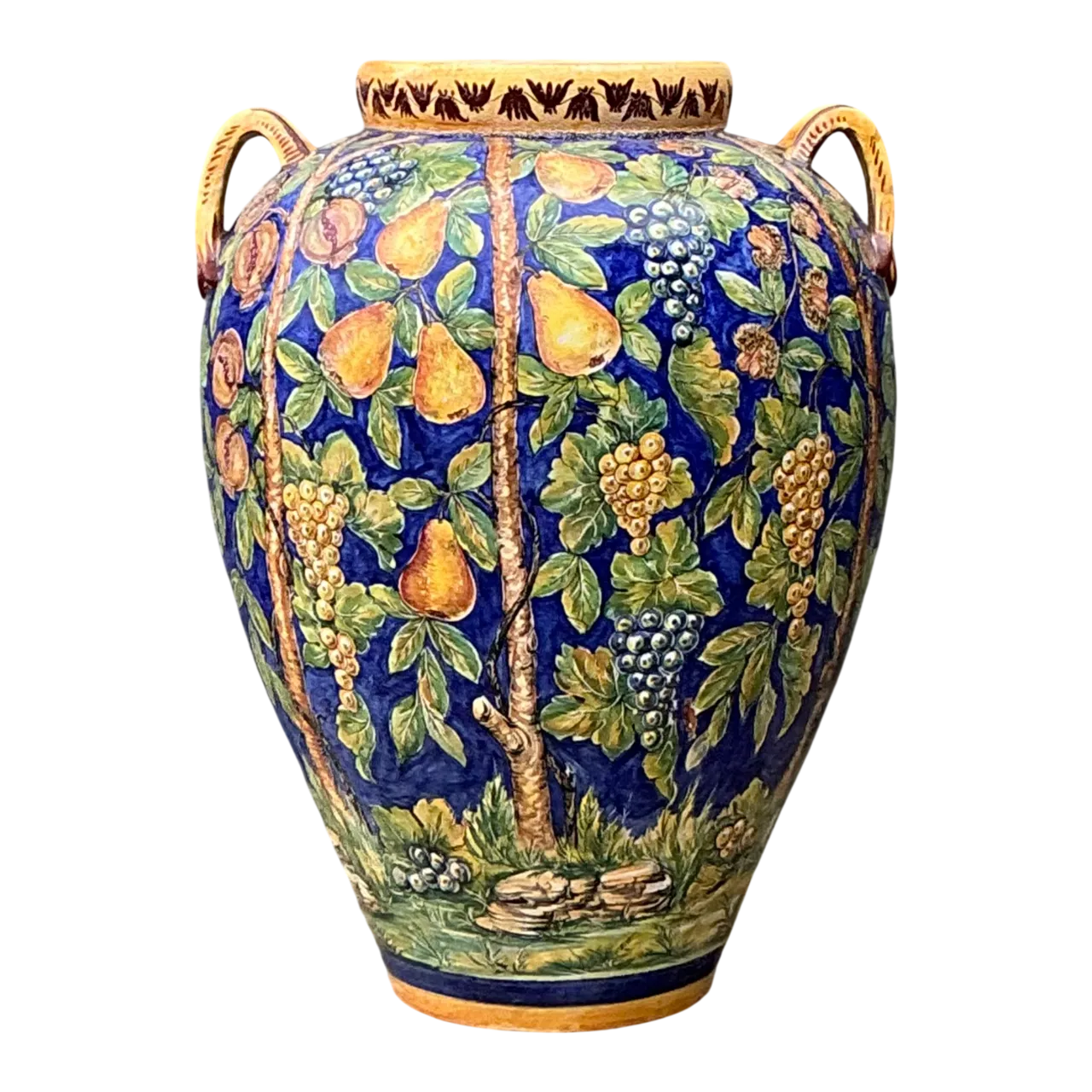 Vintage Italian Hand-Painted Ceramic Vase