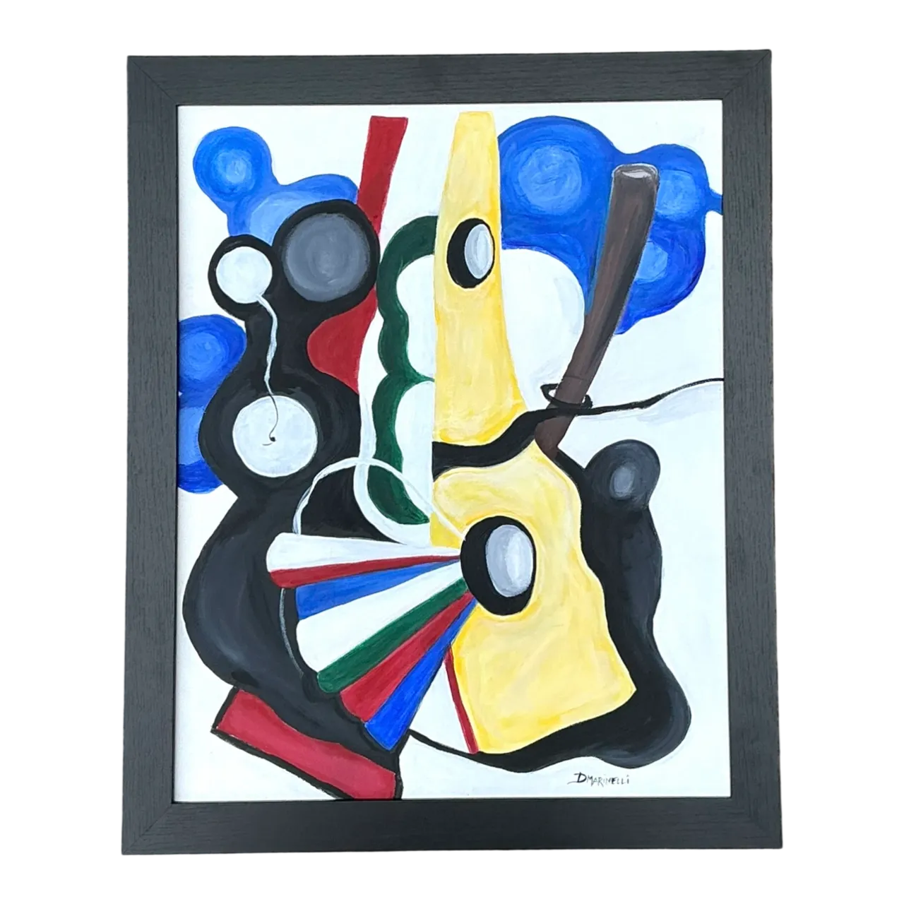Vintage Abstract Painting on Canvas
