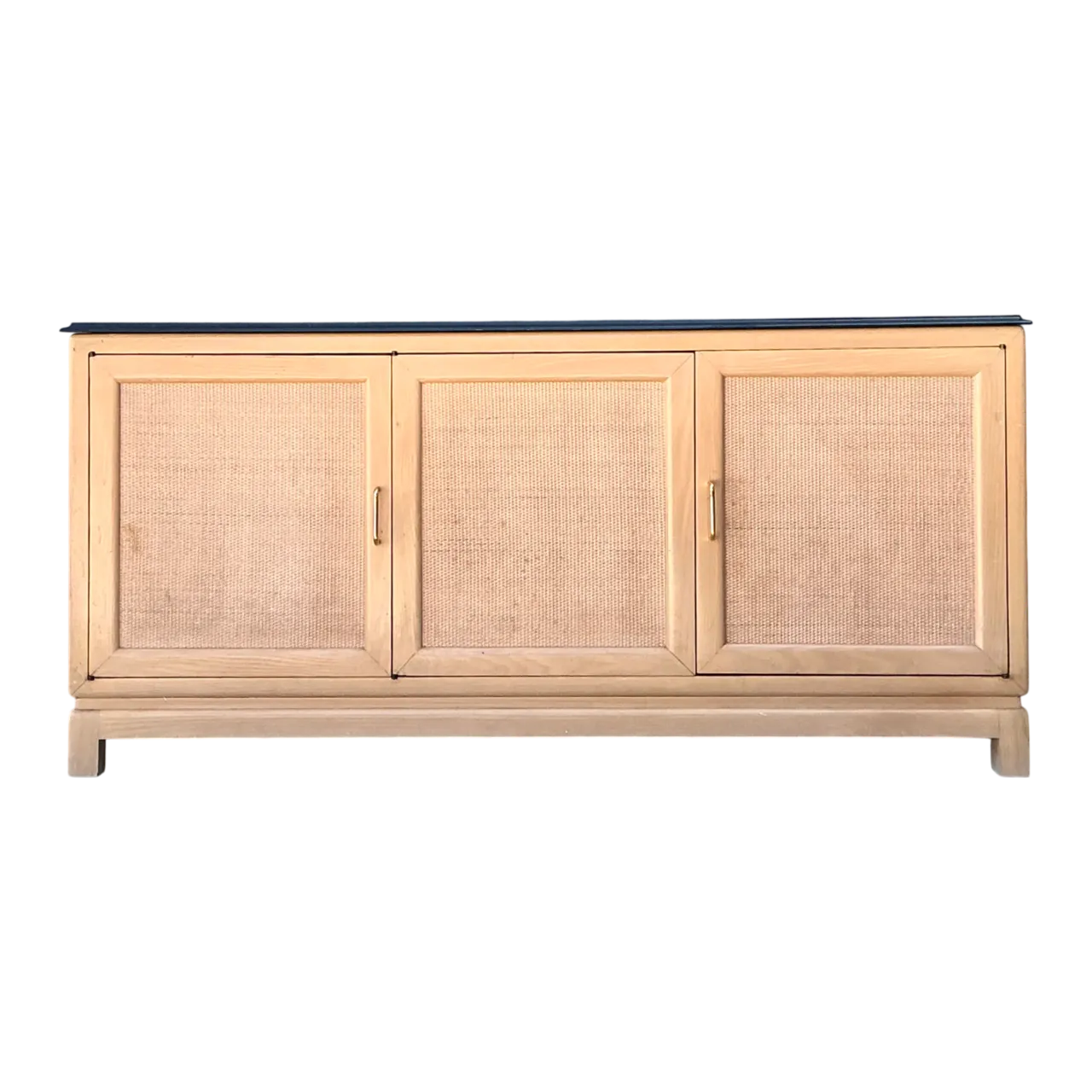 Vintage Wood and Stone Credenza