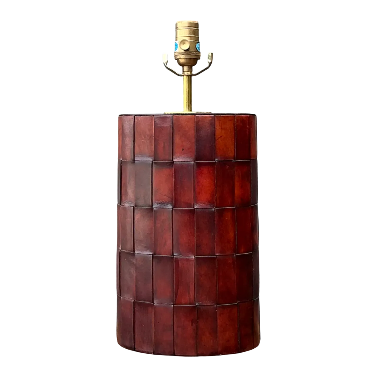 Vintage Woven Leather Lamp