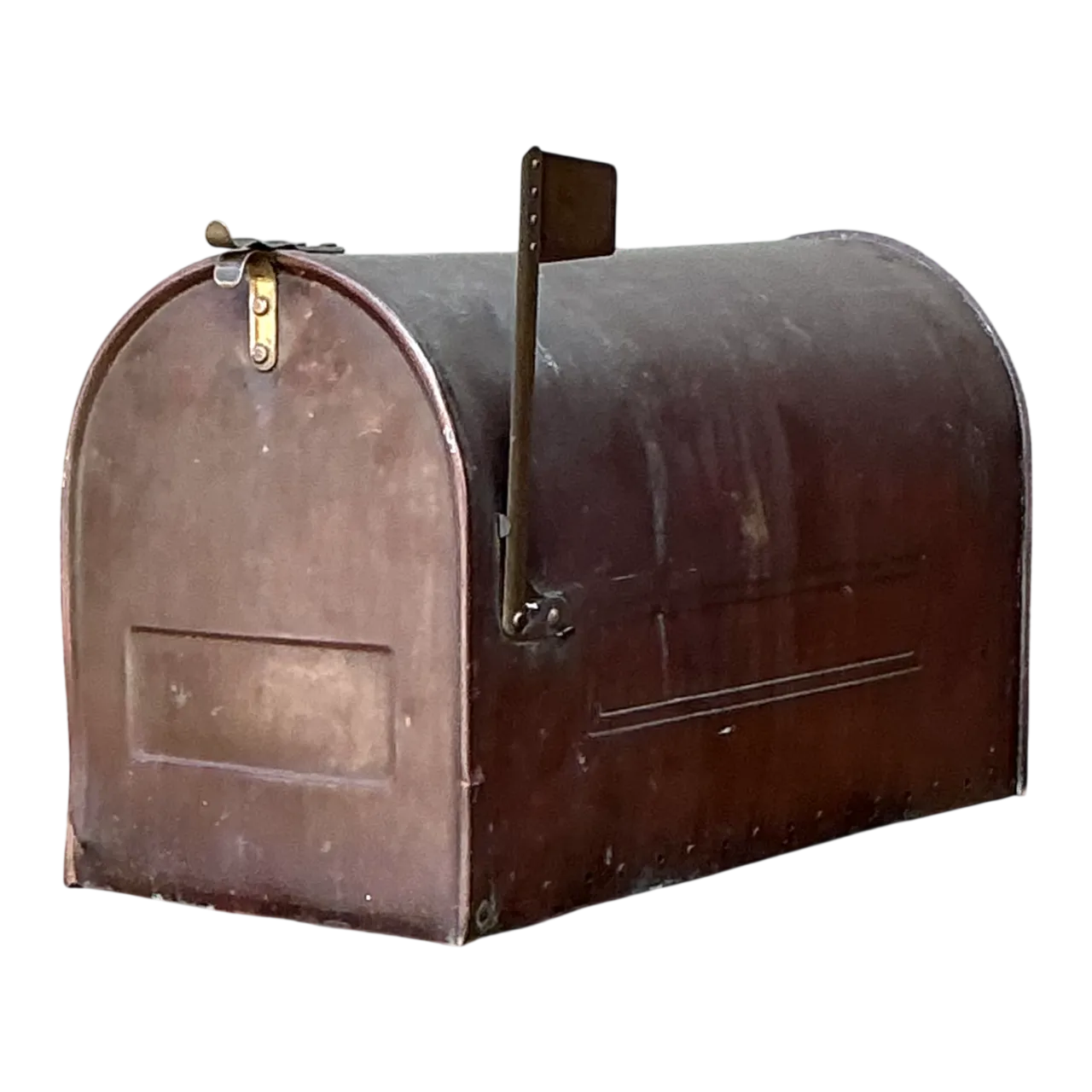 Vintage Monumental Copper Mailbox with Flag