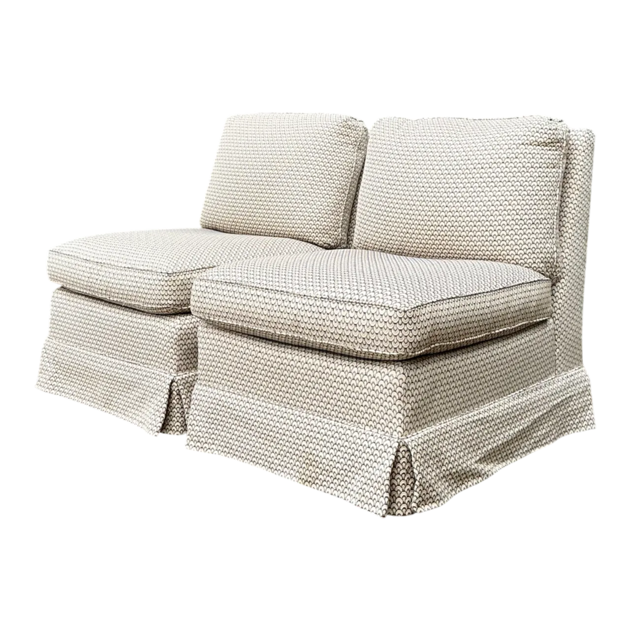 Vintage Upholstered Slipper Chairs - Pair