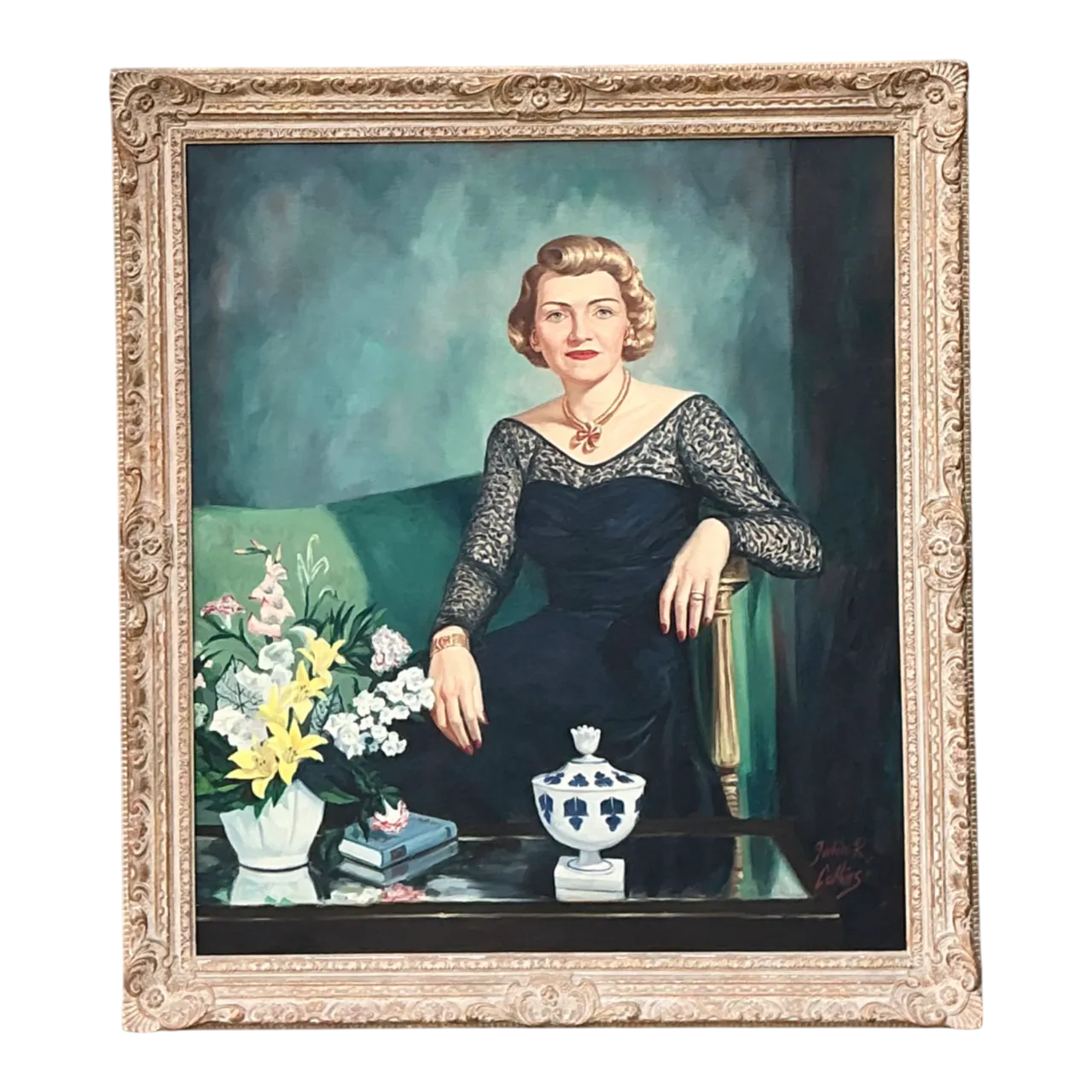 Vintage Portrait Painting on Canvas