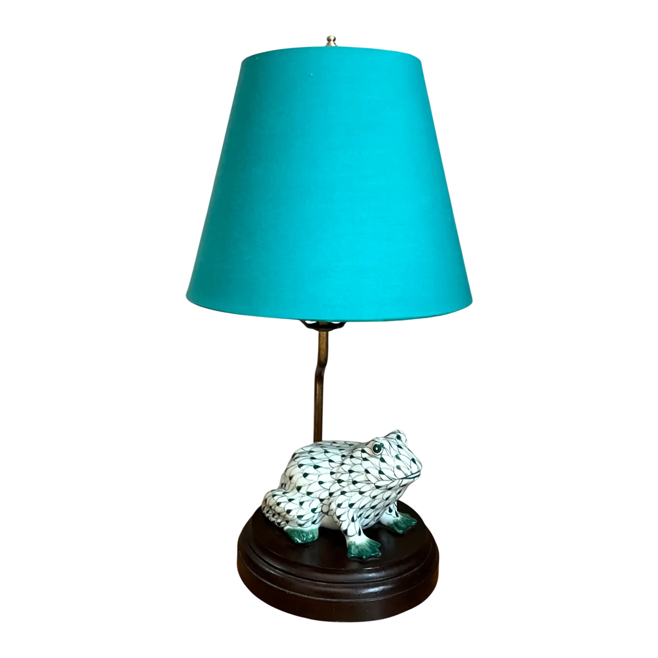 Vintage Ceramic Frog Table Lamp