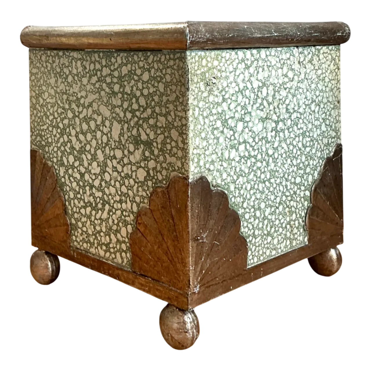 Vintage Painted Cache Pot with Shell Detail