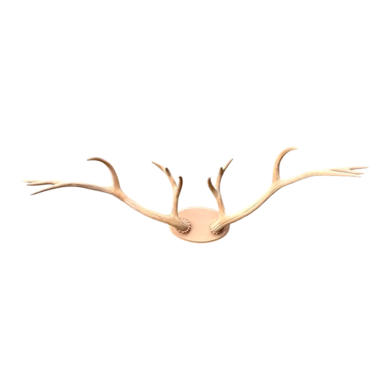 Vintage Carved Wood Antler Wall Mount