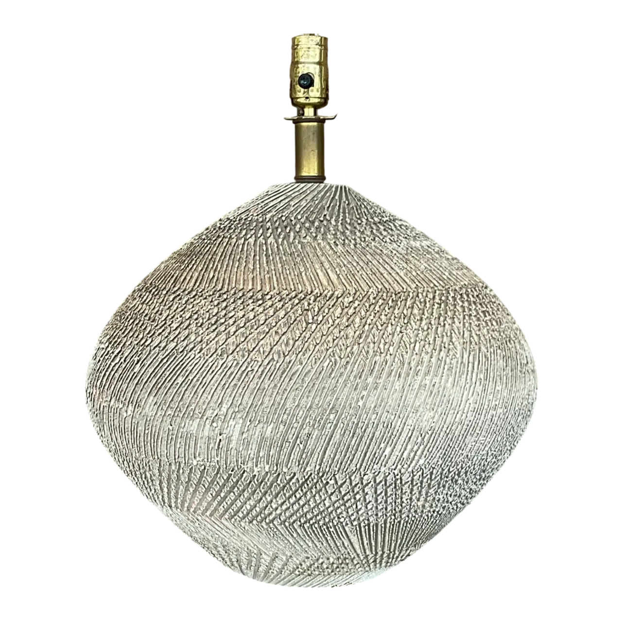 Vintage Scored Ceramic Table Lamp