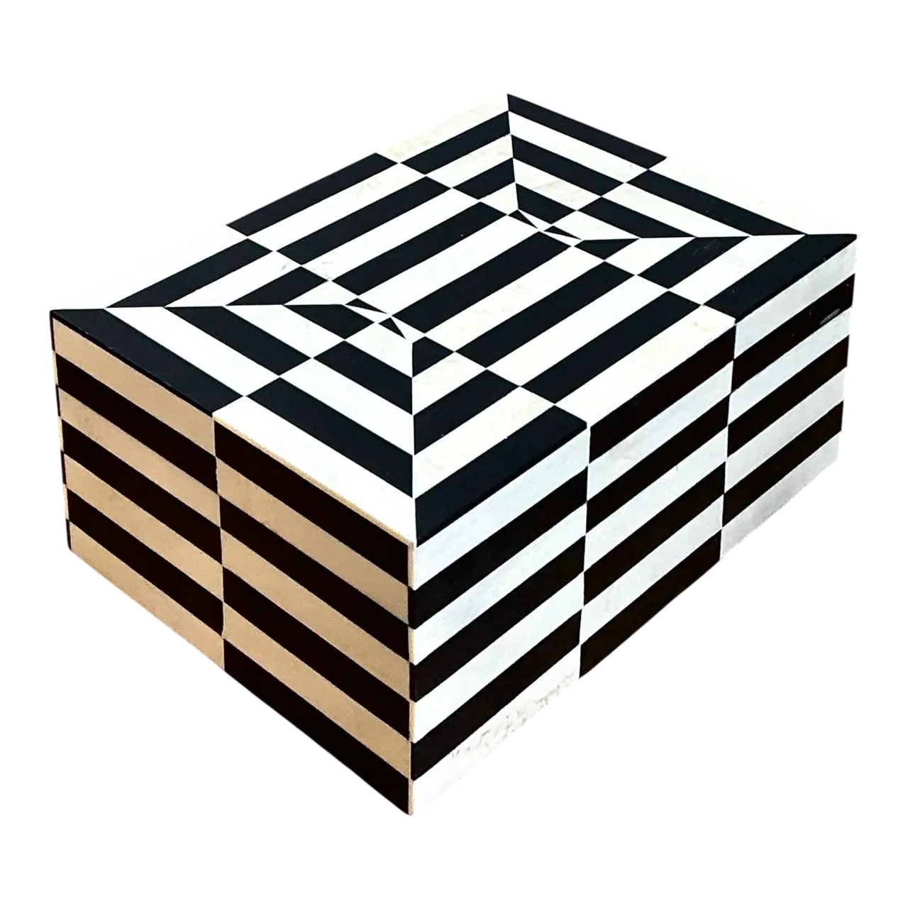 Vintage Black and White Bone Box