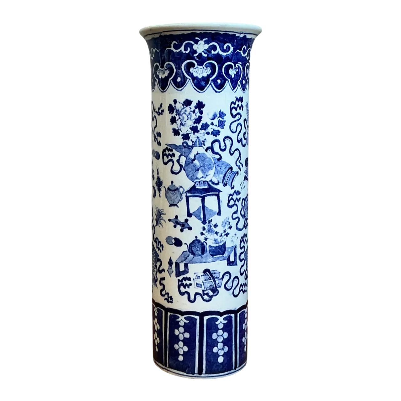 Vintage Chinese Blue and White Ceramic Vase