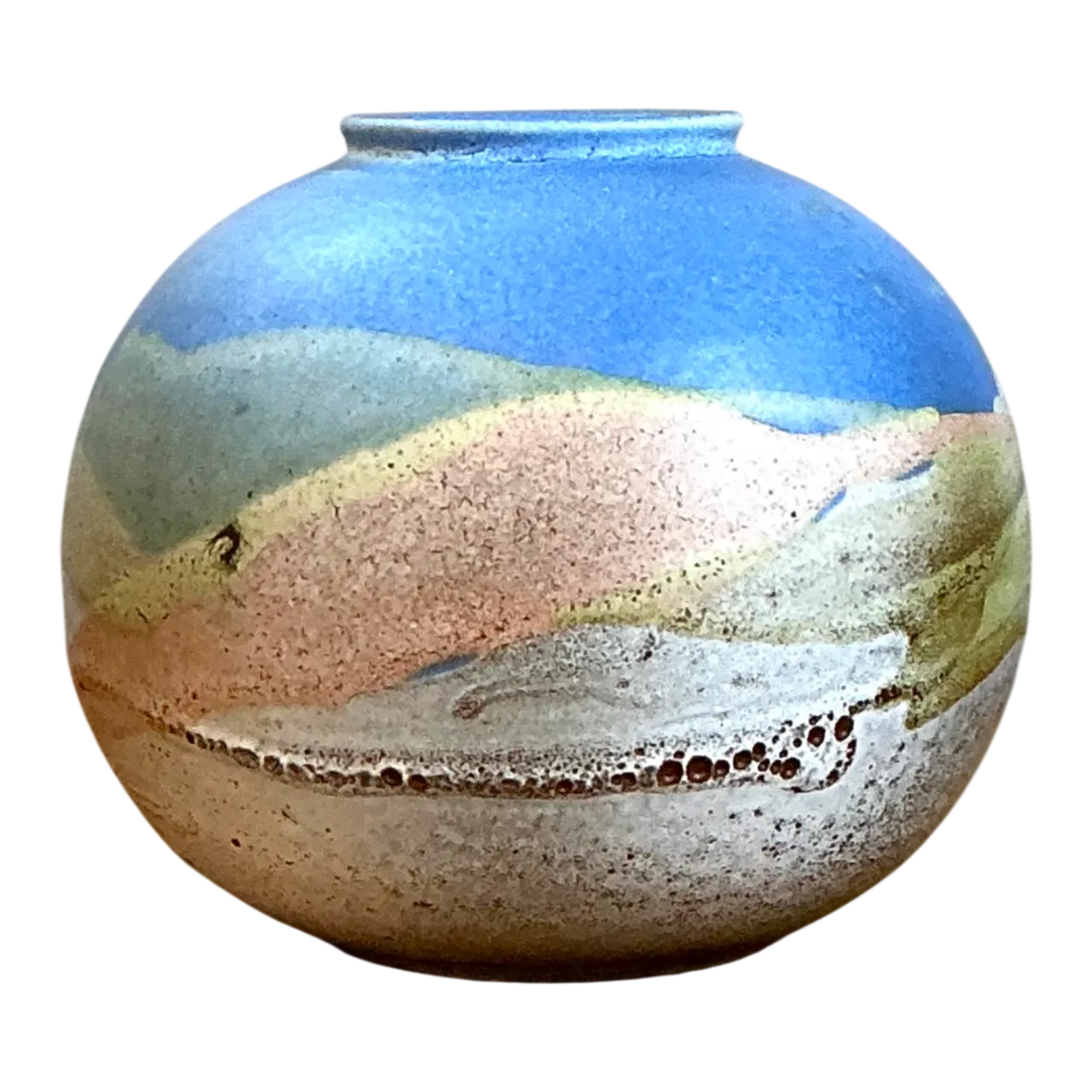 Vintage Abstract Glazed Ceramic Vase