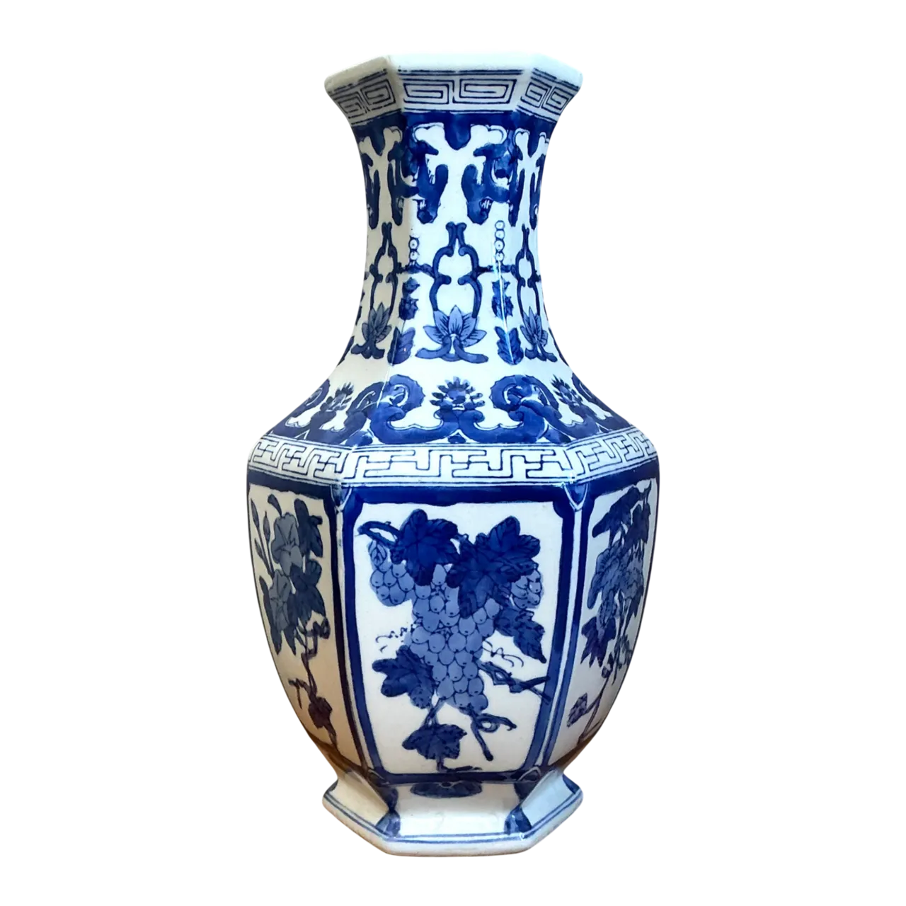 Vintage Chinese Blue and White Ceramic Vase