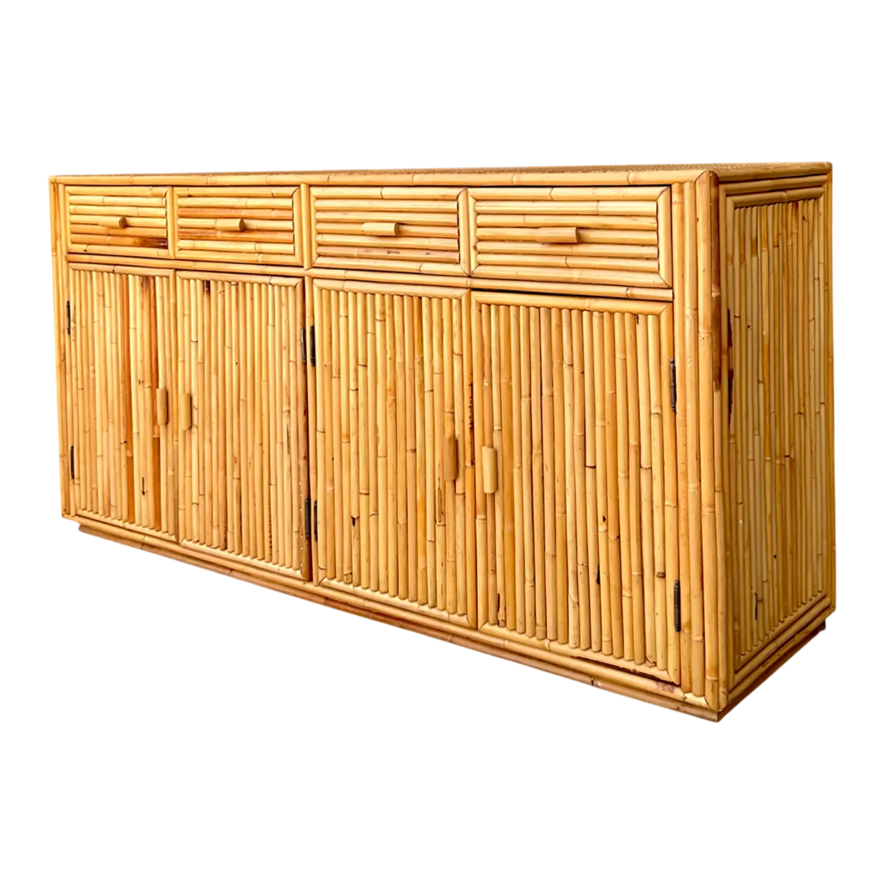 Vintage Stacked Rattan Credenza