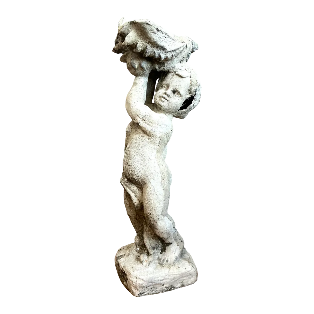 Vintage Fiberglass Cherub Sculpture