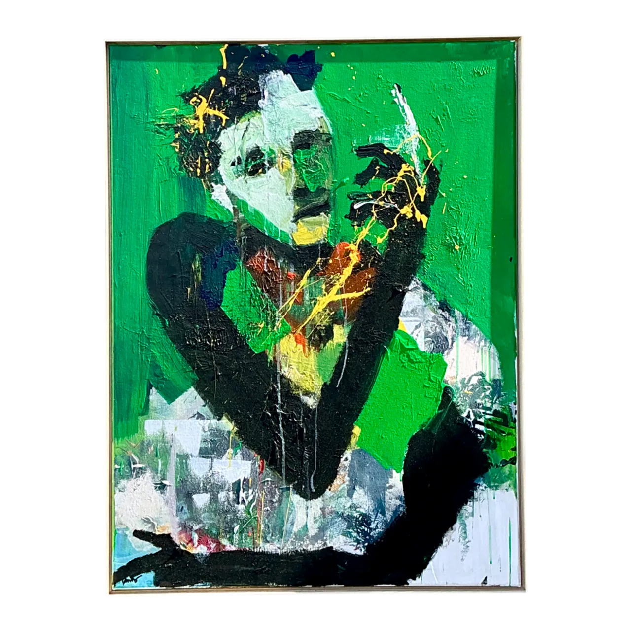 Vintage Abstract Expressionist Original Oil On Canvas