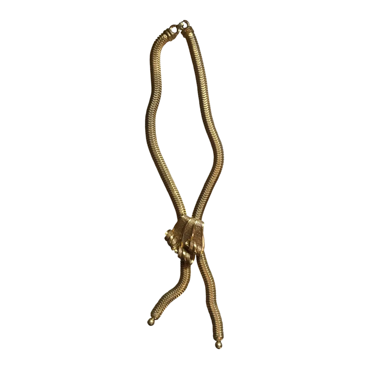 Vintage Gold Tone Serpent Necklace