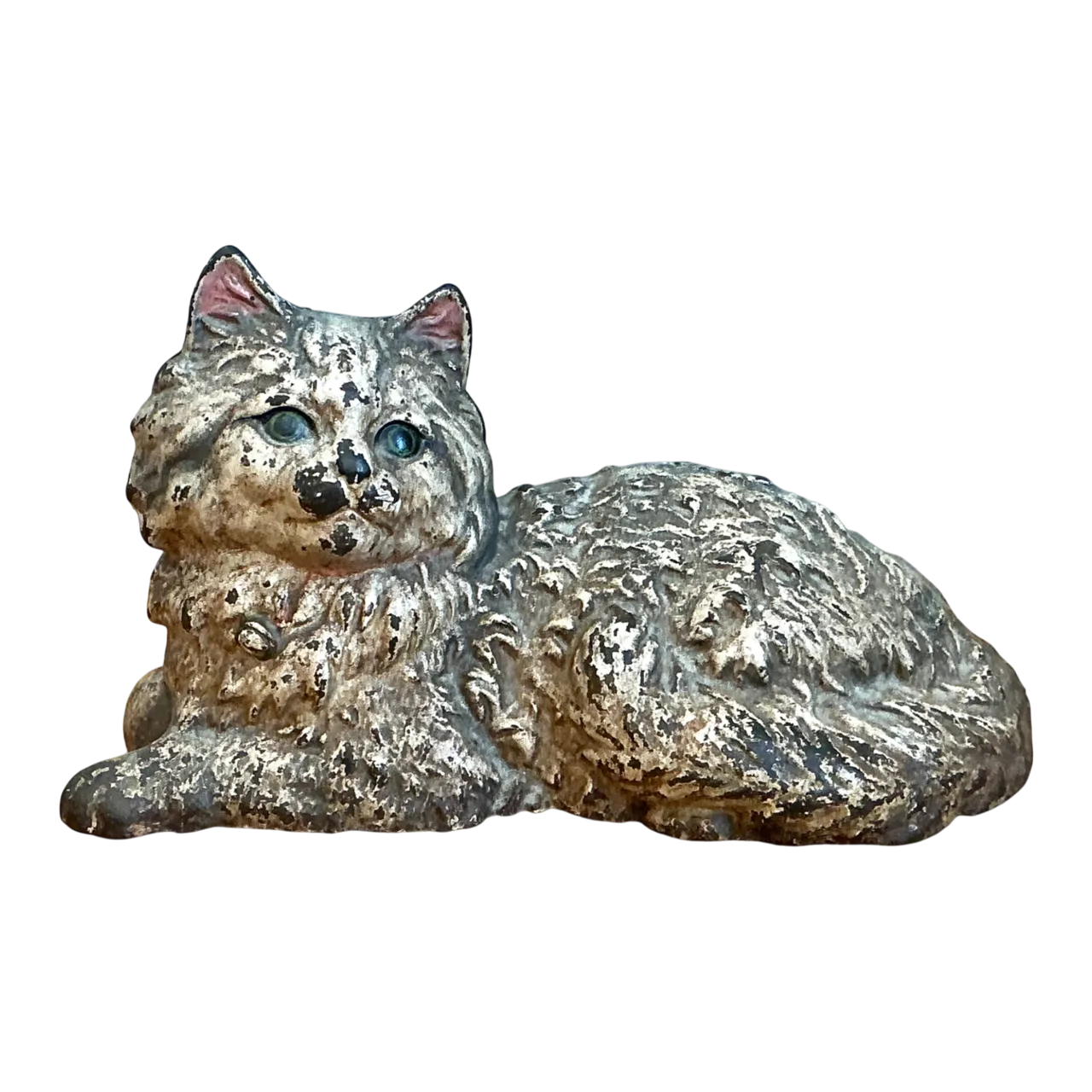Vintage Painted Metal Cat Doorstop